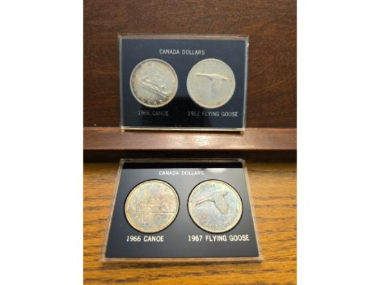 LOT OF 4 CANADIAN SILVER DOLLARS