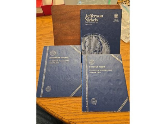 PARTIAL SETS JEFFERSON NICKELS AND LINCOLN CENTS IN FOLDERS