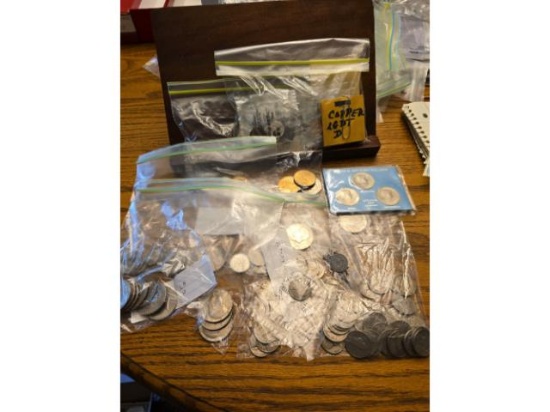 LOT OF MISC COINS INCLUDING 21 U.S. DOLLARS