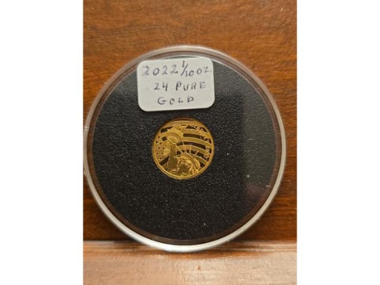 2022 COOK ISLANDS 1/10TH. OZ. .24 PURE GOLD