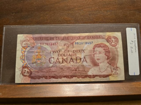 1974 CANADIAN $2. NOTE