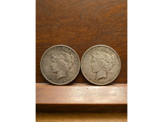 1922,23 PEACE DOLLARS
