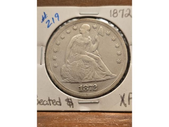 1872 SEATED DOLLAR XF