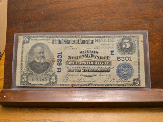 1902 $5. MELLON NATIONAL BANK OF PITTSBURGH NOTE SERIAL # 686793 CHARTER 6301