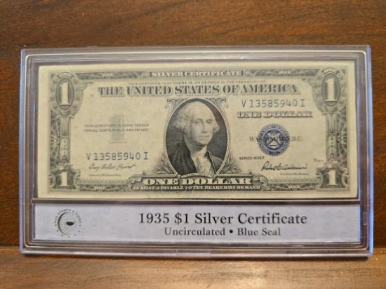 1935F $1. SILVER CERTIFICATE PCS UNC SERIAL # V13585940I