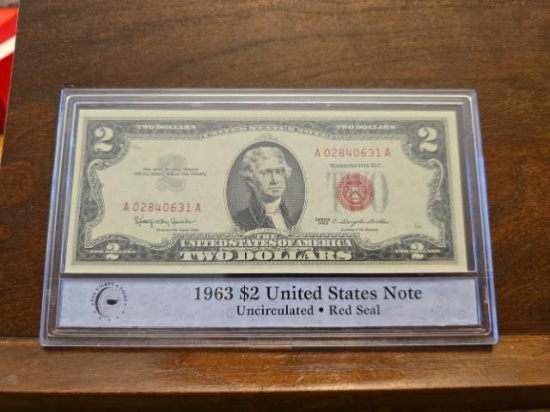 1963 $2. RED SEAL NOTE PCS UNC SERIAL # A02840631A