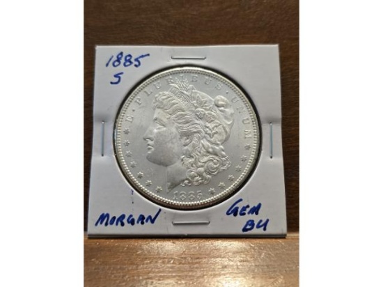 1885S MORGAN DOLLAR GEM BU
