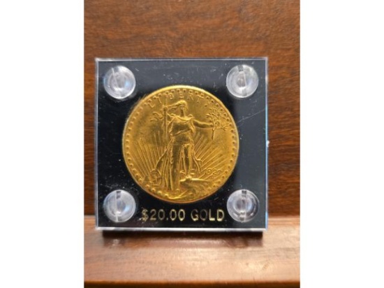 1927 $20. ST. GAUDENS GOLD PIECE AU+