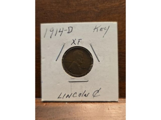 1914D LINCOLN CENT KEY DATE XF