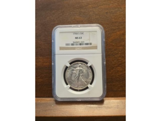 1944S WALKING LIBERTY HALF NGC MS63