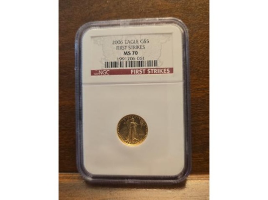 2006 1/10-OZ. GOLD EAGLE NGC FIRST STRIKE MS70