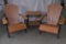2 Poly Chairs and End Table