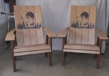 2 Deer Scene Poly Chairs