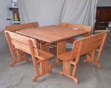 4x4 Picnic Table with 4 Benches