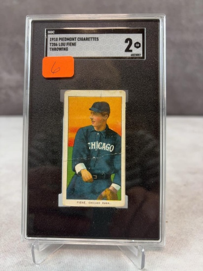 1910 Piedmont T206, Lou Fiene, Throwing SGC good