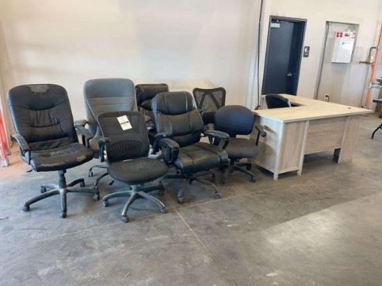 Office desk & (8) chairs