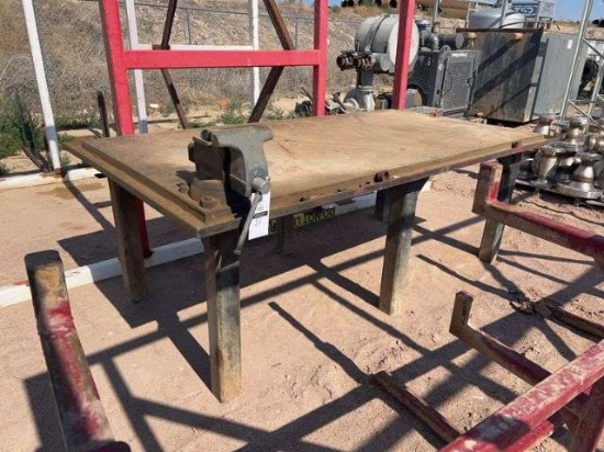 Metal work bench w/ 8" Rocky River vise