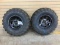 (2) 25X11-12 KENDA K590 TIRES ON BLACK ALUMINUM WHEELS