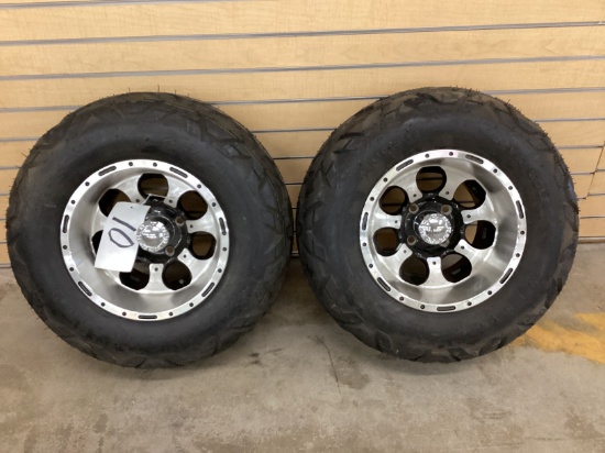 (2) 23X10.50-12 VISION TIRES ON ALUMINUM WHEELS