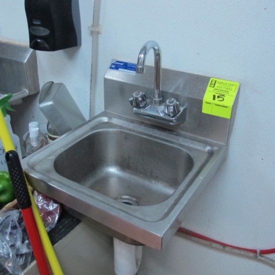 hand sink w/ soap & towell dispenser