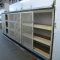 backroom shelving, 3 sections, w/ lockable sliding doors