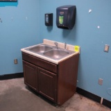 sink & cabinet, w/ soap & towell dispenser