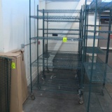 wire shelving units, on casters, NSF