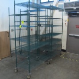 wire shelving units, on casters, NSF