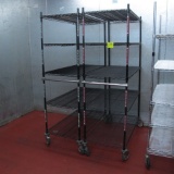 wire shelving units, on casters, NSF