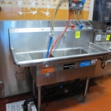 3 compartment sink w/ R & L drainboards, no faucet