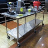 stainless table w/ undershelf on casters