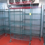 wire shelving unit, on casters, NSF