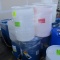 plastic barrels, assorted sizes