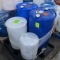 plastic barrels, assorted sizes