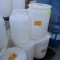 plastic barrels, assorted sizes