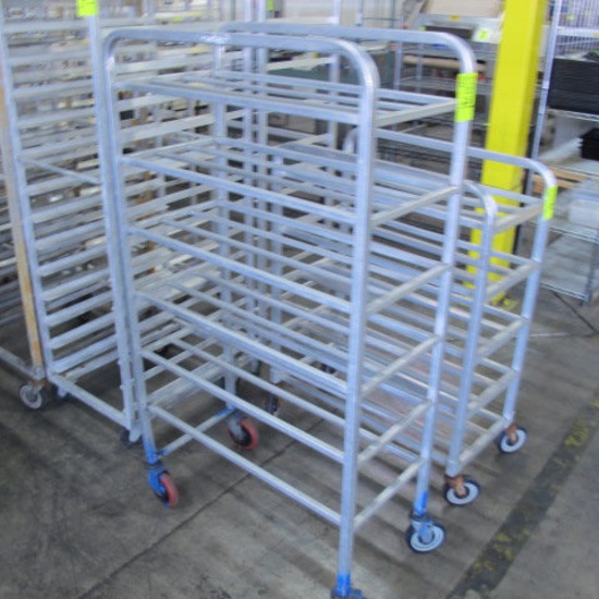 aluminum tray rack on casters