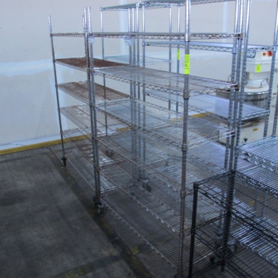 wire shelving unit, NSF, on casters