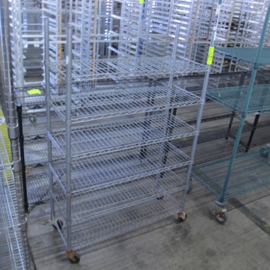 wire shelving unit, NSF, on casters