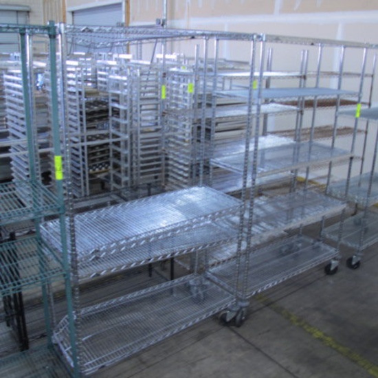 wire shelving unit, NSF, on casters