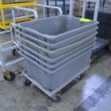 produce tubs on cart