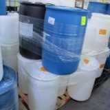 plastic barrels, assorted sizes