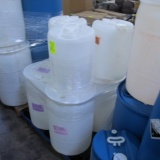 plastic barrels, assorted sizes