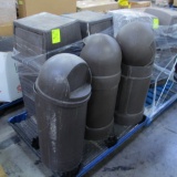 pallet of torpedo & outdoor trash cans