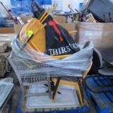 pallet of assorted chairs w/ table umbrella