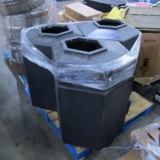 3) outdoor trash cans