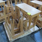 pallet of assorted oak veneer tables
