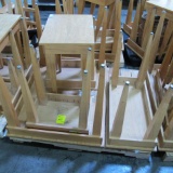 pallet of assorted oak veneer tables