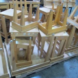 pallet of assorted oak veneer tables