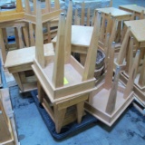 pallet of assorted oak veneer tables