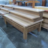 3-tiered merchandiser w/ solid oak top, like new